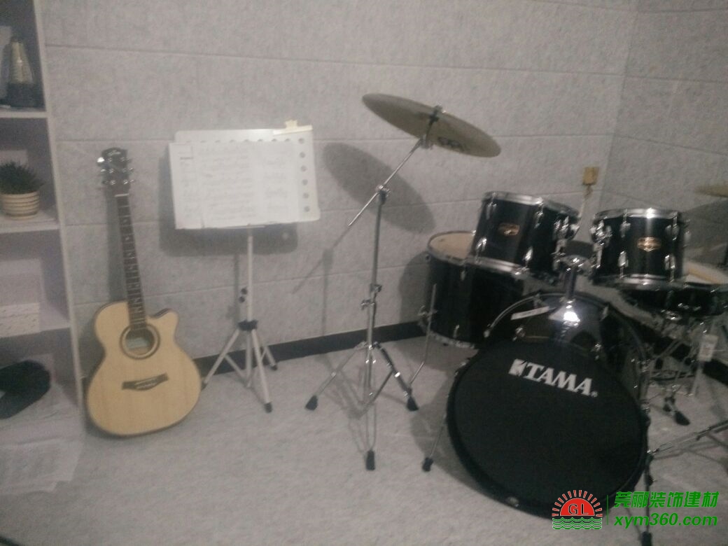 鼓房噪音處理，墻體吸音板安裝效果圖